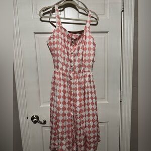 Retro Stage Vintage diamond grid swing dress